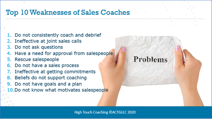 Top 10 weaknesses of sales coaches