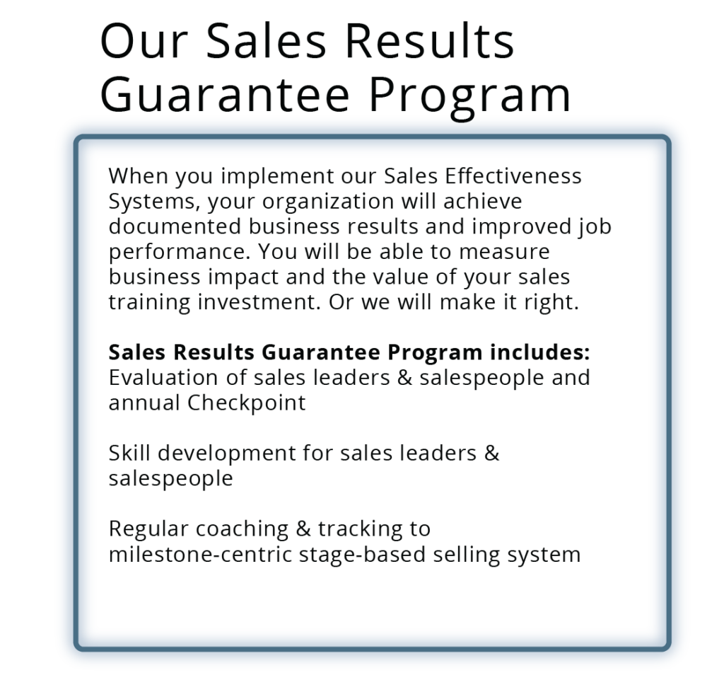 Our Sales Results Guarantee Program